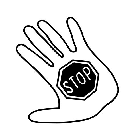 Printable Stop Sign With Hand