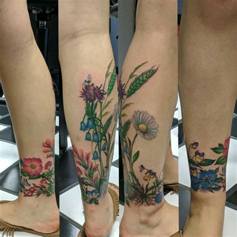 Flower Leg Sleeve Tattoos