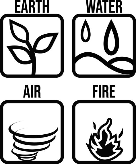 4 elements of nature symbols 20548486 Vector Art at Vecteezy