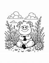 Free Pig Coloring Pages For Kids sketch template