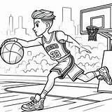 NBA Player Blocked Shot Coloring Page  For Kids – Smart sketch template