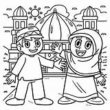 Premium Vector  Ramadan Happy muslim kids coloring Page For sketch template
