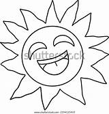 Happy Sun Isolated Coloring Page Kids Stock Vector Royalty Free  sketch template