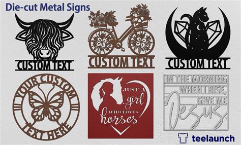 Custom die cut metal sign and wall arts for Teelaunch by Palash Das on Dribbble