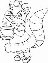 Cute Little Girl Raccoon Coloring Pages  Cool sketch template