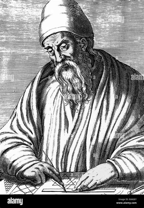 EUCLID Ancient Greek mathematician in a 1584 engraving by Andre de ...