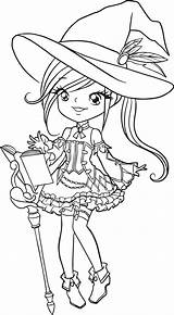 witch Girl Cartoon Doodle Kawaii Anime coloring Page Cute Illustration  sketch template