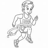 Cartoon Coloring Boy Run Stock Illustrations – 203  sketch template