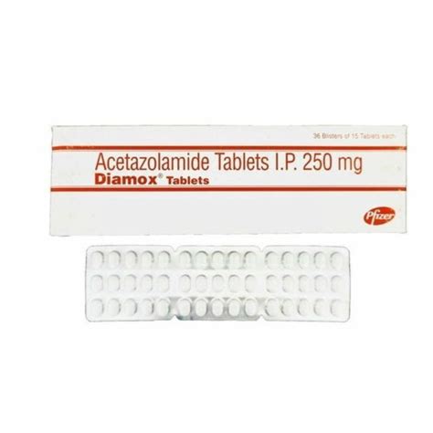 Diamox 250 Mg Acetazolamide Tablets IP, Pfizer at Rs 57/stripe in Nagpur | ID: 23937990655