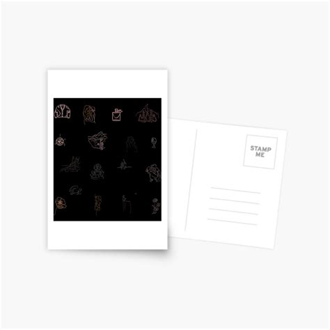 "Taylor Swift Folklore Album Collection Line Art With White Background Sticker" Postcard by ...
