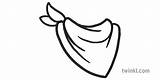 Cowboy Bandana Scarf Dress Up Wild West KS1 Black And White sketch template