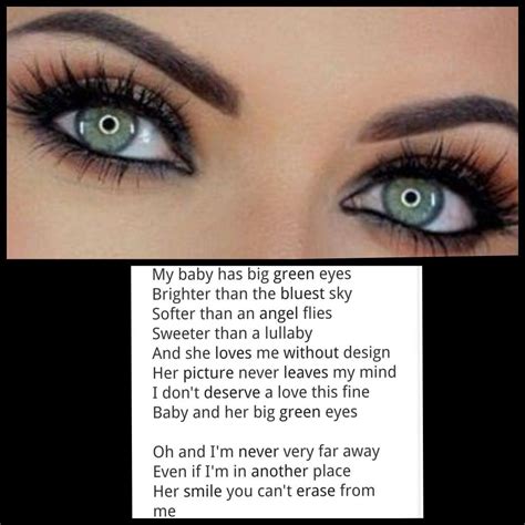 Alan Jackson's "Big Green Eyes" Green Eye Quotes, Girl With Green Eyes ...