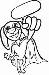 Whiteboard Drawing  Cheerful Cartoon Super Dog Stock Vector sketch template