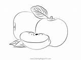 Green Red Apples Coloring Page For Kids  Free Apple Printable sketch template