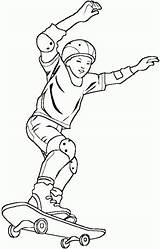 Skateboarding Boy 5 coloring Page sketch template
