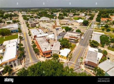 Aerial photo Downtown Sebring Florida USA historic district Stock Photo ...