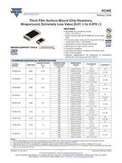 Thick Film Surface Mount Chip Resistors, Wraparound ... / thick-film ...