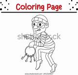 Thief Coloring Book Page Stock Vector Royalty Free  sketch template