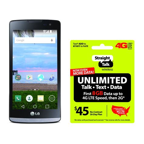 Refurbished Straight Talk LG Sunset 4G LTE Android Prepaid Smartphone with BONUS $45/30-Day Plan ...