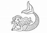 Printable Easy Mermaid Coloring Pages sketch template