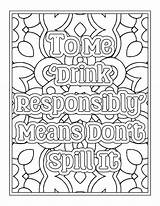 Premium Vector  Drinking Quotes coloring Pages For Kdp sketch template