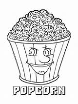 Popcorn coloring pages sketch template