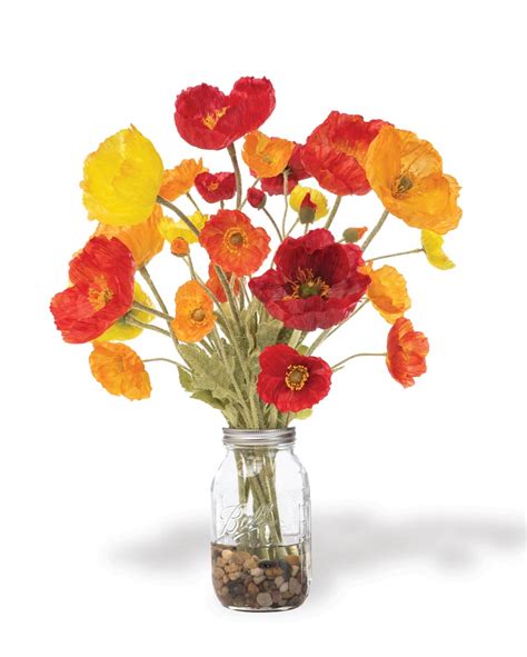 Shop colorful Poppy Plentitude faux flower arrangement at Petals.