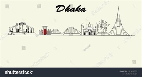 Skyline Vector Illustration Dhaka City Stock Illustration 2329810319 ...