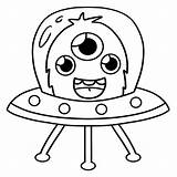 Premium Vector  UFO Alien Space Isolated Coloring Page For Kids sketch template