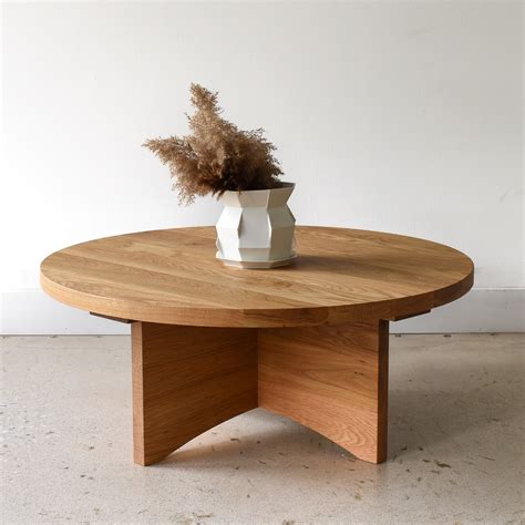 2-Tiered Japandi Round Wood Coffee Table With Rattan Base | lupon.gov.ph