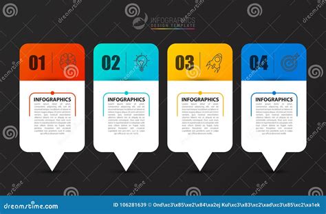 Infographic Design Template. Success Concept with 4 Steps Stock Vector - Illustration of four ...