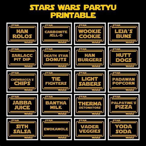 Star Wars Party - 10 Free PDF Printables | Printablee | Star wars food ...