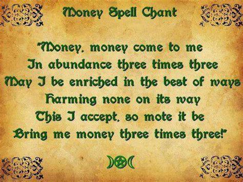 simple spells anyone can do: Money Spell Chant