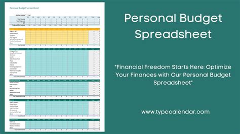 Free Printable Personal Budget Spreadsheet Templates [Excel] +Examples