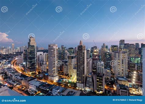 Makati City Skyline, Manila - Philippines. Stock Image - Image of high ...