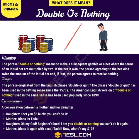 "Double Or Nothing" Meaning, Origin and Examples • 7ESL