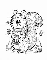 Free Squirrel Coloring Pages For Kids sketch template