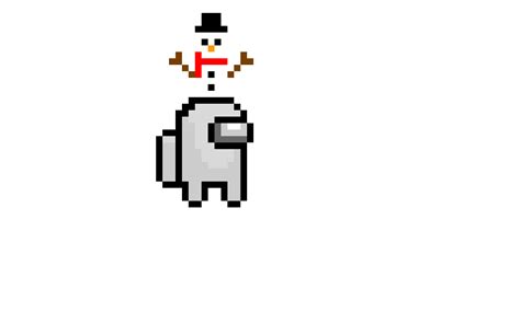 Snowman among us pixel art