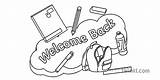 welcome back School Items coloring Page sketch template
