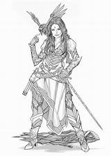 Female Warrior Armor Of God Sketch Coloring Page sketch template