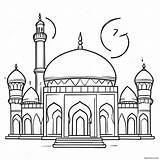 Cute Islamic Mosque Coloring Page 45853 36759 sketch template