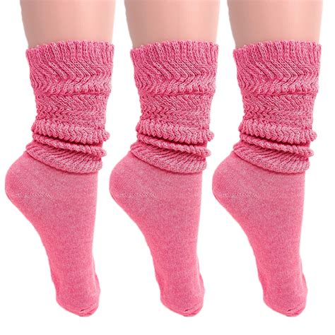 Lightweight Slouch Socks for Women Extra Thin Hot Pink Cotton Socks 3 ...