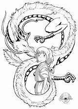 Spirited Away Haku Dragon Chibi Sketch Coloring Page sketch template