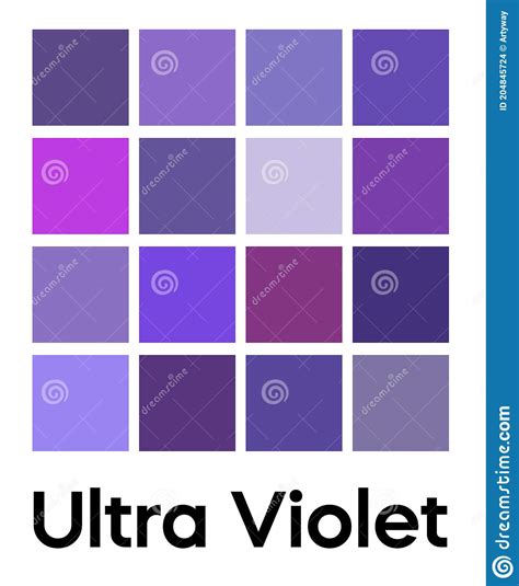 Palette of Ultra Violet Tones. Purple Color Template. Shades of Lilac ...