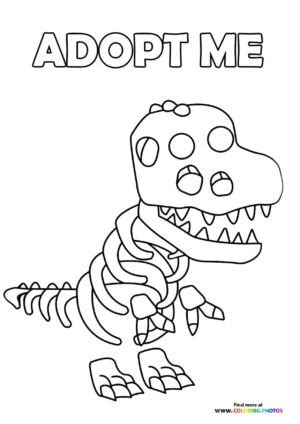 Adopt me Roblox! Skeleton T-Rex - Coloring Pages for kids