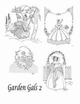 CD Vintage Garden Gals 2 Southern Belles Crinoline Lady Designs Hand  sketch template