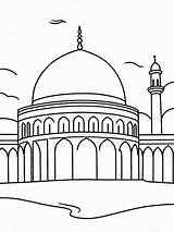 Premium Photo  2D Masjidil Alaqsa Mosque coloring Book sketch template