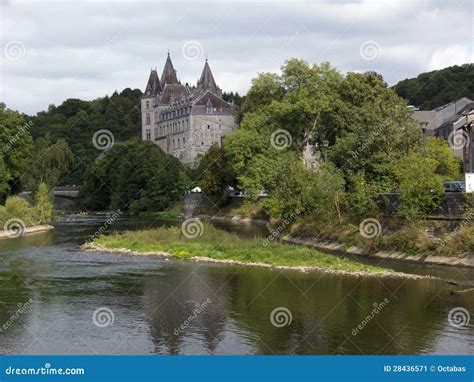 Durbuy castle stock image. Image of trees, river, ardennes - 28436571