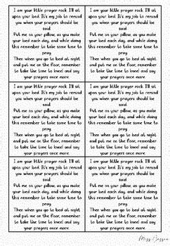 Prayer Rock Poem Craft Printable by Miss Cassie's TPT | TPT