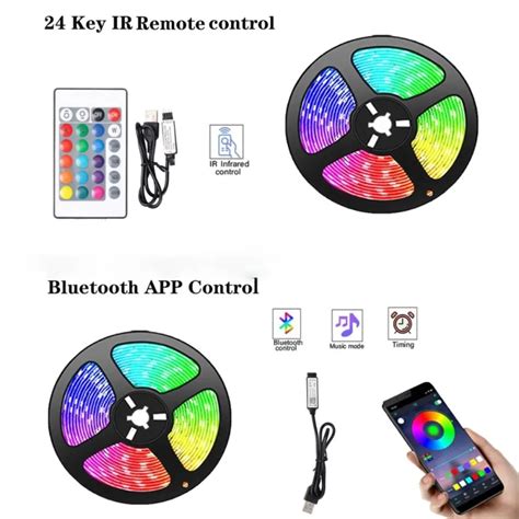 RGB LED Strip Lights with Remote Control, TV and Computers Backlight ...